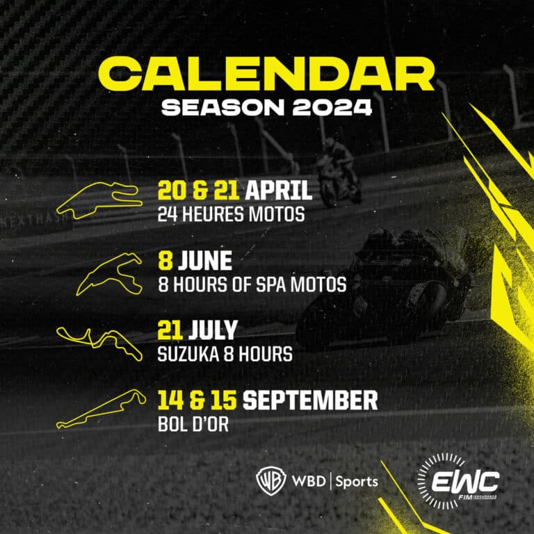 Pour le calendrier EWC 2024 cochetil toutes les cases ? 8h SPA Motos